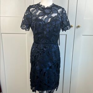 Elegant Navy Lace Dress